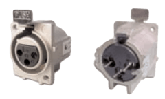 ITT Cannon Male and Female PCB Metal Flange Mount Receptacle, XLM